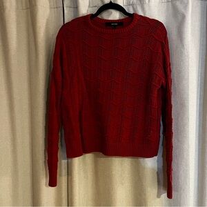 ❤️ Vero Moda Red Scallop-Knit Sweater – 100% Cotton ❤️